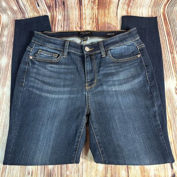 Judy Blue SKINNY FIT Juniors Size 9/29 Mid Rise Raw Hem Jeans Denim Pants 29x28 - Picture 2 of 12